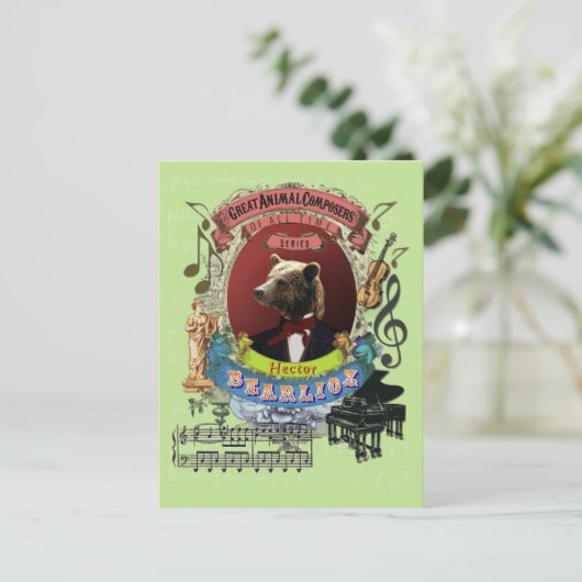Hector Bearlioz Beer Animal Composer Berlioz Briefkaart (Staand voorkant)