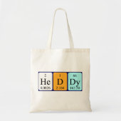 Heddy periodieke table name canvas tas (Voorkant)