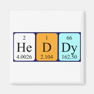 Heddy periodieke table name magnet