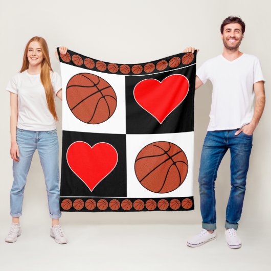 Heden en Basketball-spelers Cute Checker Pattern Fleece Deken (In situ)
