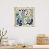 Hedendaags aardewerk, pelikaan, insecten poster (Keuken)