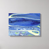 Hedendaags abstract blauw swirl design canvas afdruk (Voorkant)