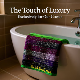 Hedendaags abstract in groen paarse grijs bad handdoek