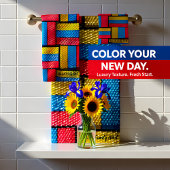 Hedendaags abstract in meerkleurig rieten weefsel1 bad handdoek