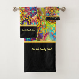 Hedendaags abstract in meerkleurige gouden folie bad handdoek