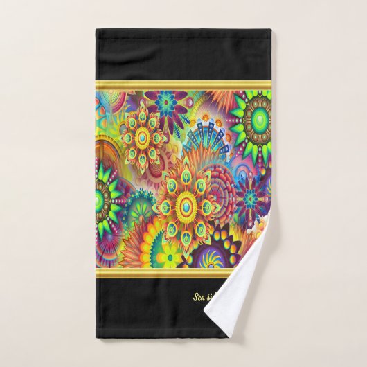 Hedendaags abstract in meerkleurige gouden folie bad handdoek (Handdoek)