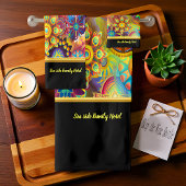 Hedendaags abstract in meerkleurige gouden folie bad handdoek