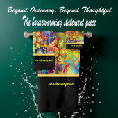 Hedendaags abstract in meerkleurige gouden folie bad handdoek