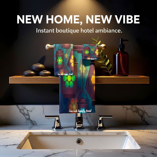 Hedendaags abstract in meerkleurige lantaarn 2 bad handdoek