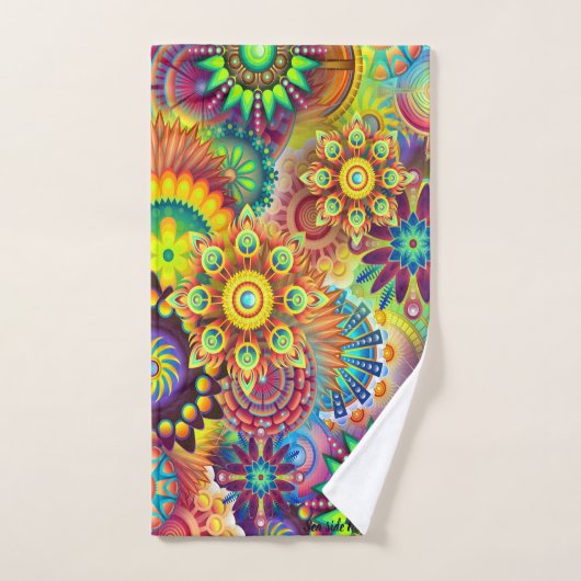 Hedendaags abstract in multi kleur monogram bad handdoek (Handdoek)