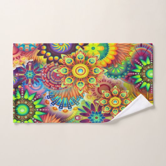 Hedendaags abstract in multi kleur monogram bad handdoek (Handdoek)