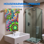 Hedendaags abstract in multi kleur monogram bad handdoek