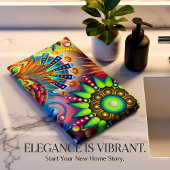 Hedendaags abstract in multi kleur monogram bad handdoek