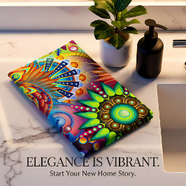 Hedendaags abstract in multi kleur monogram bad handdoek