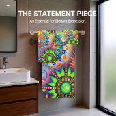 Hedendaags abstract in multi kleur monogram bad handdoek