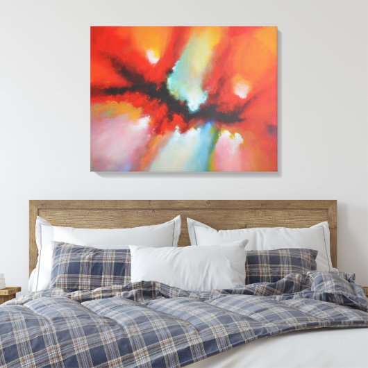 Hedendaags Abstract schilderij Canvas Afdruk (Insitu (Slaapkamer))