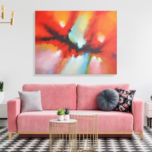 Hedendaags Abstract schilderij Canvas Afdruk (Insitu (Woonkamer))