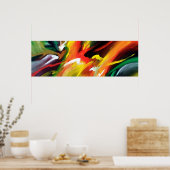 Hedendaags Abstract snelheidsschilderij Poster (Keuken)