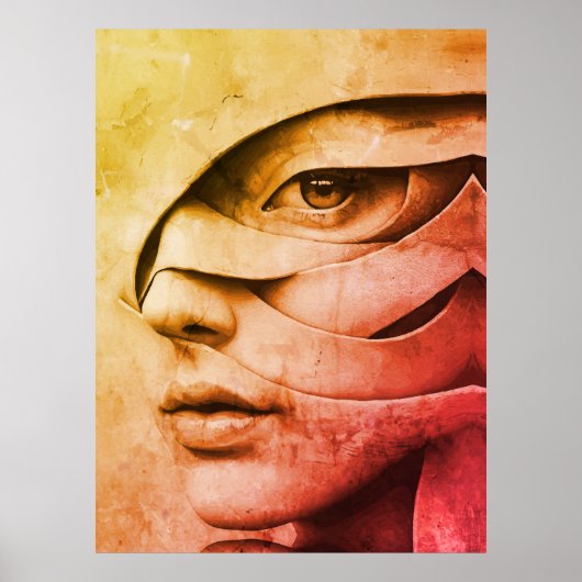 Hedendaags Abstract Vrouwelijk Portret Poster (Voorkant)