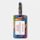 Hedendaags Abstract wervelspectrum Bagagelabel (Achterkant verticaal)