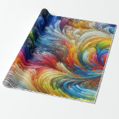 Hedendaags Abstract wervelspectrum Cadeaupapier (Uitgerold)
