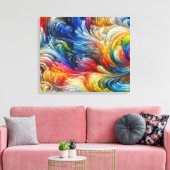 Hedendaags Abstract wervelspectrum Canvas Afdruk (Insitu (Woonkamer))