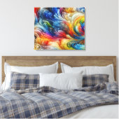 Hedendaags Abstract wervelspectrum Canvas Afdruk (Insitu (Slaapkamer))