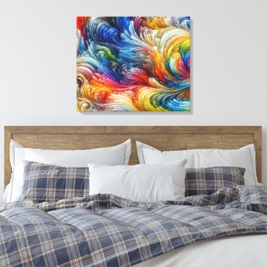 Hedendaags Abstract wervelspectrum Canvas Afdruk (Insitu (Slaapkamer))