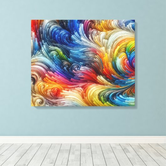 Hedendaags Abstract wervelspectrum Canvas Afdruk (Insitu (Houten vloer))