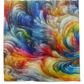 Hedendaags Abstract wervelspectrum Douchegordijn (Voorkant)
