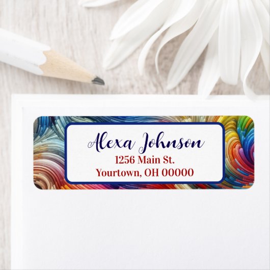 Hedendaags Abstract wervelspectrum Etiket (Insitu)