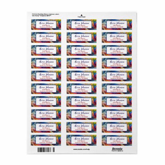 Hedendaags Abstract wervelspectrum Etiket (Full Sheet)