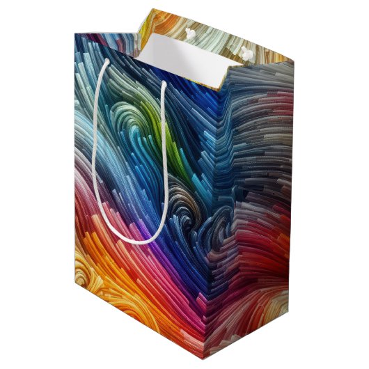 Hedendaags Abstract wervelspectrum Medium Cadeauzakje (Achterkant Gekanteld)