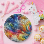 Hedendaags Abstract wervelspectrum Papieren Bordje (Feest)