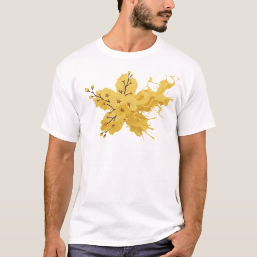 Hedendaags ABSTRACTE BLOEM Statement Ontwerp T-shirt (Voorkant)