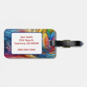 Hedendaags Abstracte Spiraal Spectrum Bagagelabel (Achterkant horizontaal)