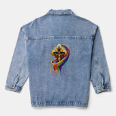 Hedendaags artistiek ontwerp van gekruisigde figuu denim jacket (Achterkant)