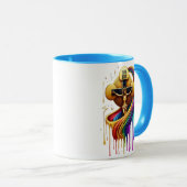 Hedendaags artistiek ontwerp van gekruisigde figuu mok (Voorkant rechts)