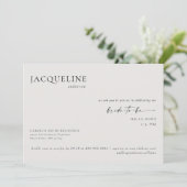 Hedendaags Beige QR Code Vrijgezellenfeest Kaart (Staand voorkant)