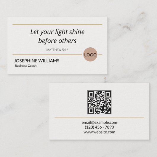 Hedendaags Bijbelvers Mattheüs 5:16 - Luxe Christe Visitekaartje (Voorkant / Achterkant)