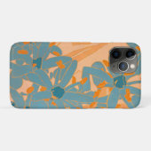 Hedendaags bladontwerp in perzik Case-Mate iPhone case (Achterkant (horizontaal))