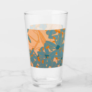 Hedendaags bladontwerp in perzik glas