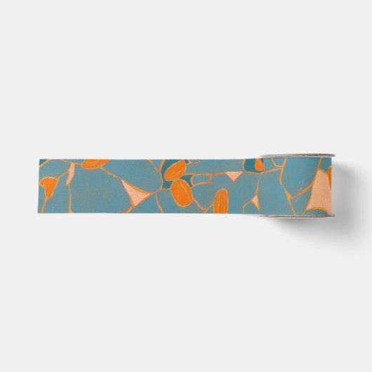 Hedendaags bladontwerp in perzik grosgrain lint (Voorkant)