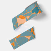 Hedendaags bladontwerp in perzik grosgrain lint (Achterkant)