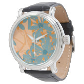 Hedendaags bladontwerp in perzik horloge (Gekanteld)