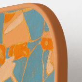 Hedendaags bladontwerp in perzik pickleball paddle (Links Detail)