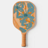 Hedendaags bladontwerp in perzik pickleball paddle (Achterkant)