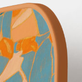 Hedendaags bladontwerp in perzik pickleball paddle (Links Detail)