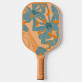 Hedendaags bladontwerp in perzik pickleball paddle (Achterkant)