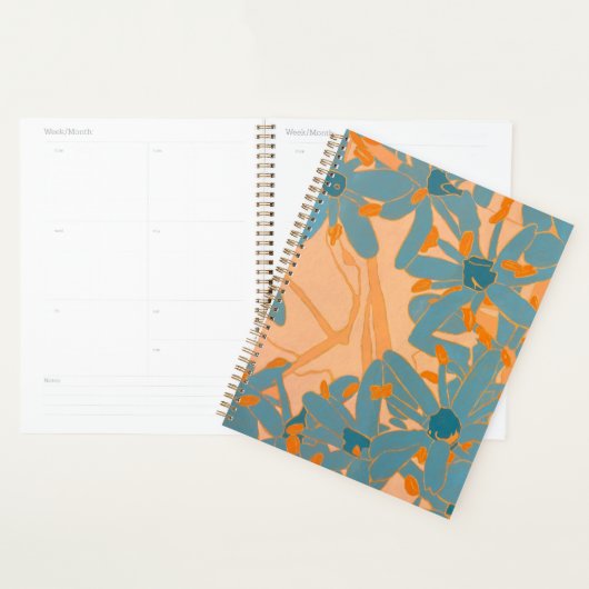 Hedendaags bladontwerp in perzik planner (Display)